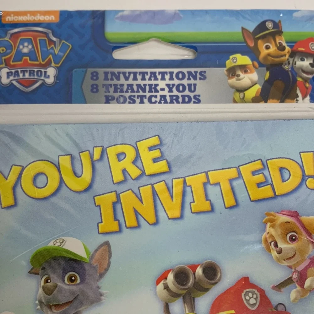 Nickelodeon | PAW PATROL Invitations Thank You Cards | Party Event Dog Happy NWT